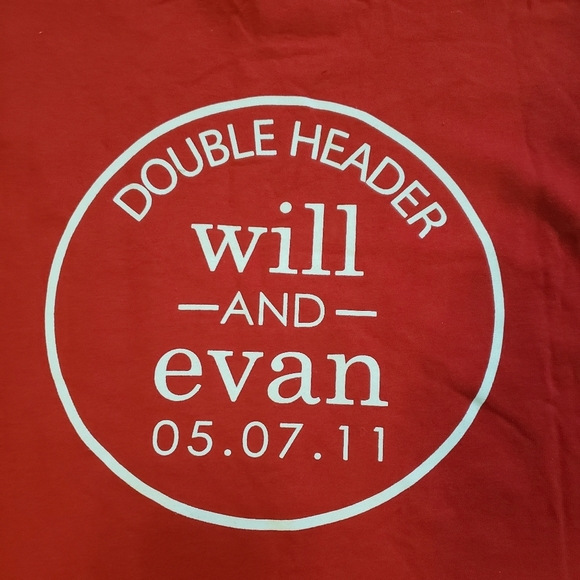 Majestic MLB T Shirt Philadelphia Baseball Double Header Will Evan 2011 Mens M - Picture 2 of 9